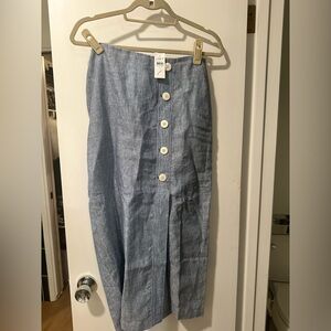 LOFT Chambray Button-Down Skirt